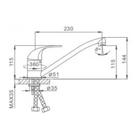 Смеситель для кухонной мойки Frap F4203 хром