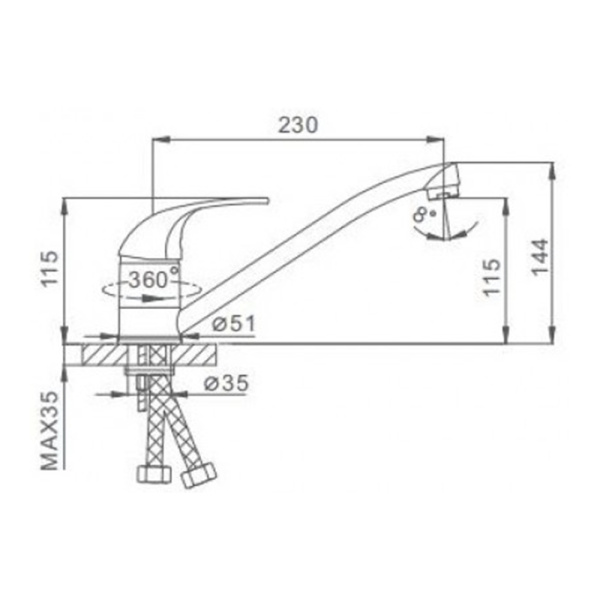 Смеситель для кухонной мойки Frap F4203 хром