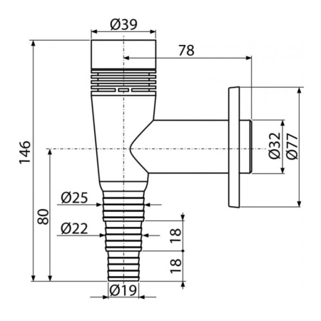 Сифон (клапан) для стиральной машины Alcaplast АPS5 с обратным клапаном