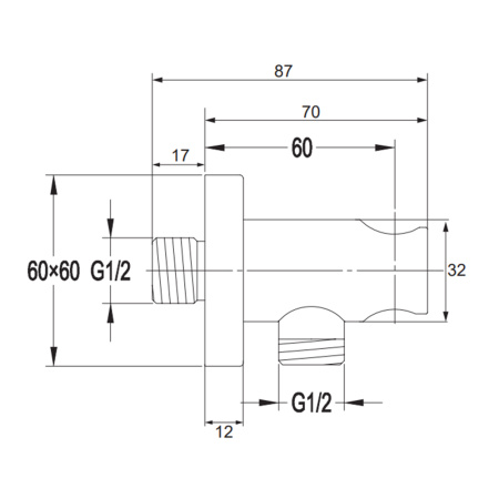 Угловое крепление для душа Omnires 8873/KCR