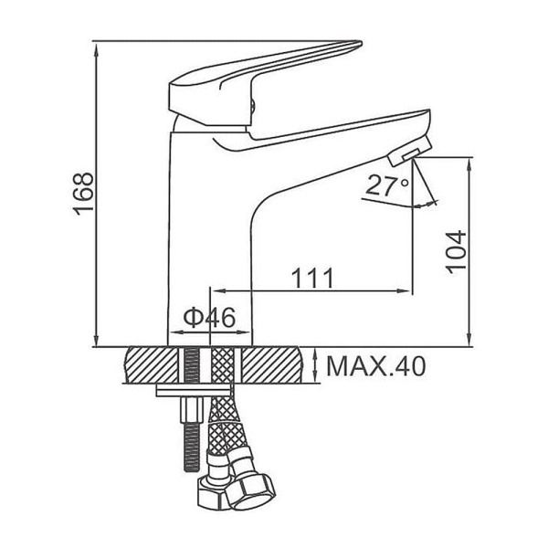Смеситель для умывальника Ledeme L1051 хром