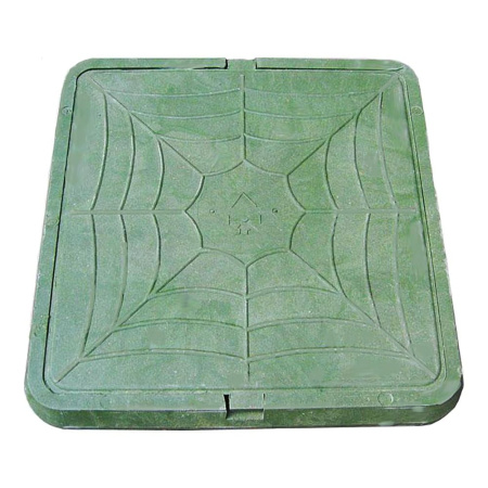 Люк канализационный садовый лёгкий квадратный, 3 т., зелёный