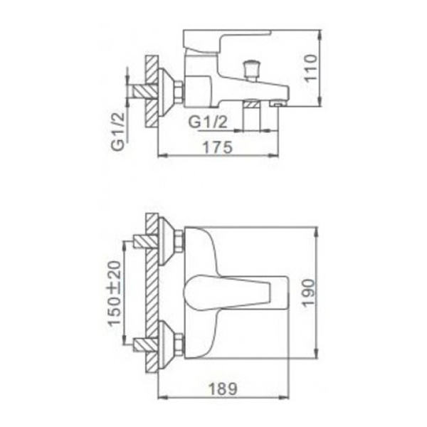 Смеситель для ванны Frap F3030-4 с коротким изливом бронза