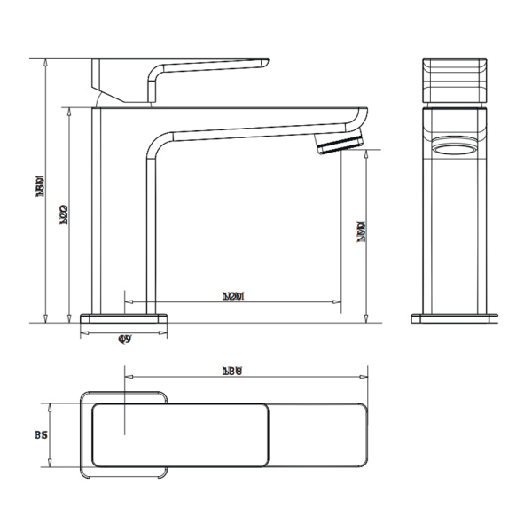 Смеситель для умывальника Omnires Parma BIA/CHR PM7410CRВ белый хром
