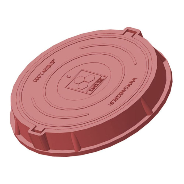 Люк средний канализационный 6.0 т Сандкор красный Люк средний канализационный 6.0 т Сандкор красный