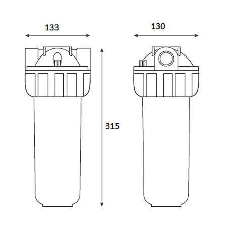 Магистральный фильтр для очистки горячей воды Atlas Filtri SENIOR PLUS HOT 3P SX AB 3/4" 10SL без картриджа
