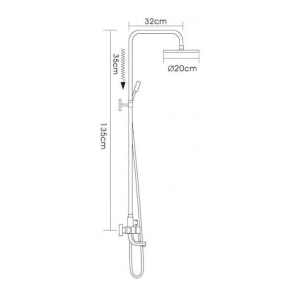 Душевая система с изливом Frap F2418 хром