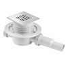 Трап душевой McALPINE HCFG3-ICE со стальной решеткой 120 х 120 мм, боковой Трап душевой McALPINE HCFG3-ICE со стальной решеткой 120 х 120 мм, боковой