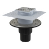 Трап душевой Alcaplast APV4344 105 х 105/50/75 мм со стальной решеткой, прямой