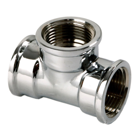Тройник латунный хромированный ВР 1/2" General Fittings