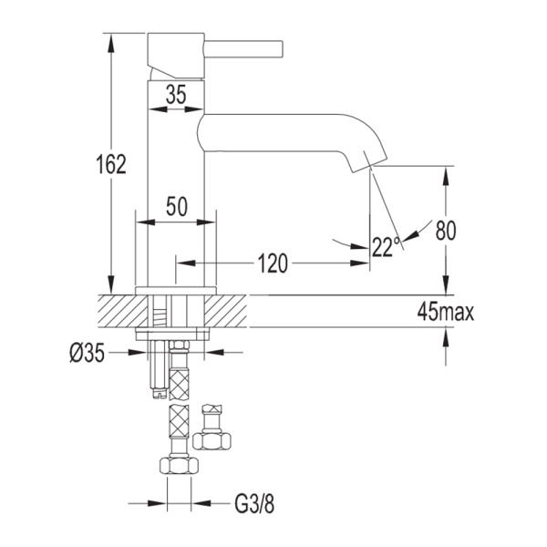 Смеситель для умывальника Omnires Y BLACK Y1210NBL черный