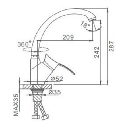 Смеситель для кухонной мойки Frap F4101-11 высокий черный