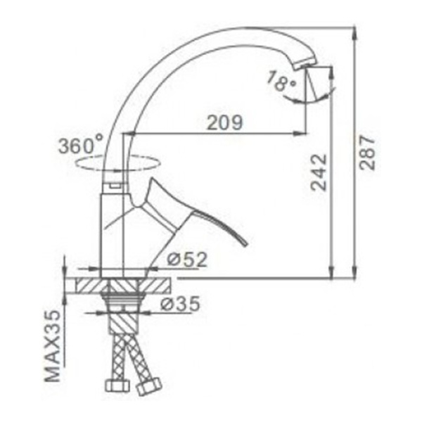 Смеситель для кухонной мойки Frap F4101-11 высокий черный
