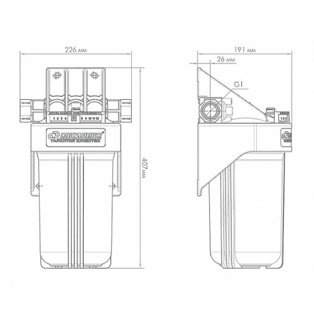Магистральный фильтр для воды 1" Джилекс 1 М 10ВВ Т без картриджа