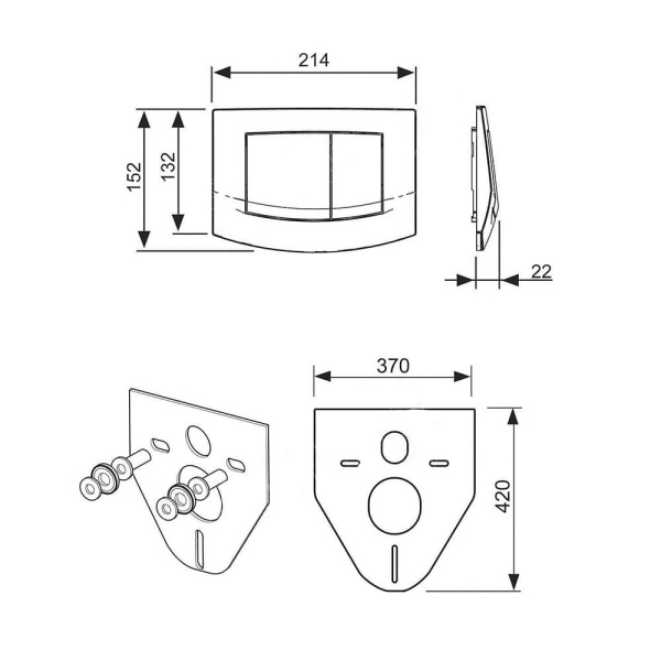 Инсталляция для унитаза TECE Base kit, комплект 4 в 1 с глянцевой хромированной кнопкой арт. 9.400.005 Инсталляция для унитаза TECE Base kit, комплект 4 в 1 с глянцевой хромированной кнопкой арт. 9.400.005