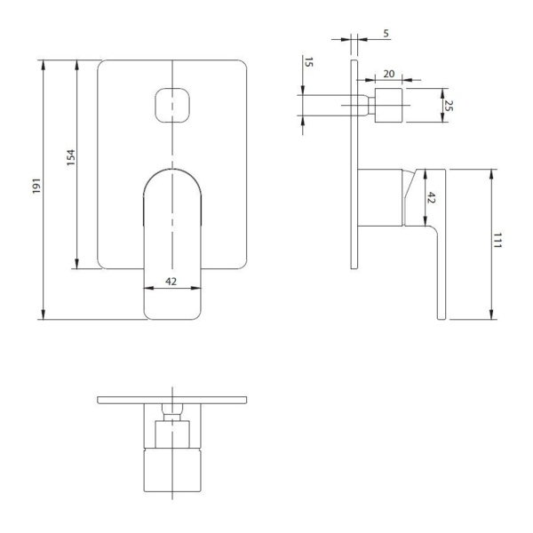Смеситель для ванны скрытого монтажа Omnires Baretti