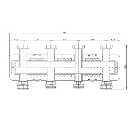 Распределительный коллектор Varmega V-Flow на 2 (до 3-х) контура