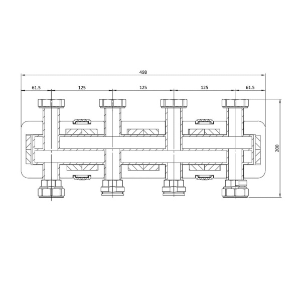 Распределительный коллектор Varmega V-Flow на 2 (до 3-х) контура