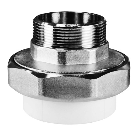 Муфта разъёмная (американка) ПП 25 х 1/2" НР белая VALFEX