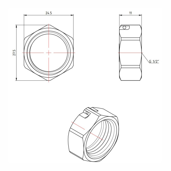 Заглушка с ушком для пломбировки 1/2" ВР Valtec Заглушка с ушком для пломбировки 1/2" ВР Valtec