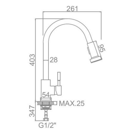 Смеситель для кухонной мойки Ledeme L76005-1 с выдвижной лейкой