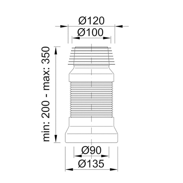 Гофра с манжетой для подключения унитаза STYRON Гофра с манжетой для подключения унитаза STYRON
