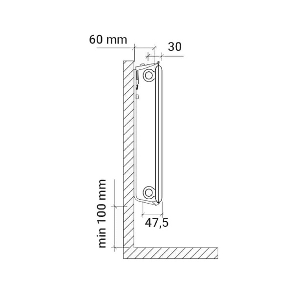 Радиатор стальной панельный RN Steel HYGIENE 300 х 400 тип 10