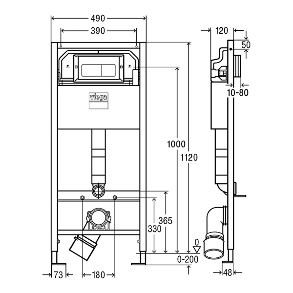 Инсталляция для подвесного унитаза Viega Prevista Dry Visign 5, арт. 792824 Инсталляция для подвесного унитаза Viega Prevista Dry Visign 5, арт. 792824