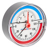 Термоманометр аксиальный с запорным клапаном 1/2" (10 bar), d80, 120°С, VARMEGA