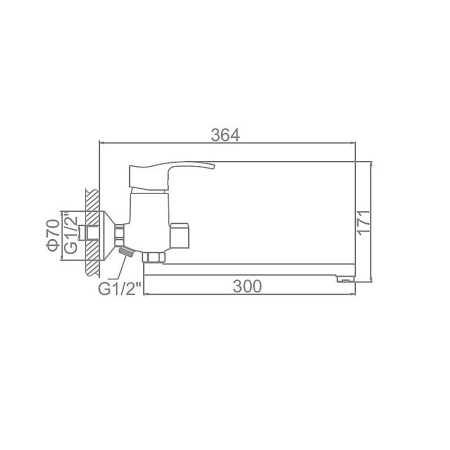 Смеситель для ванны Ledeme L2264 с длинным изливом