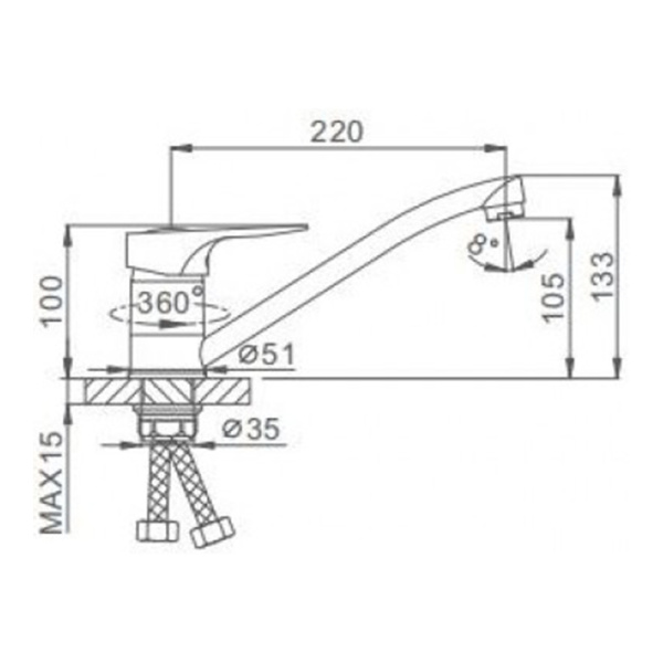 Смеситель для кухонной мойки Frap F4904 хром
