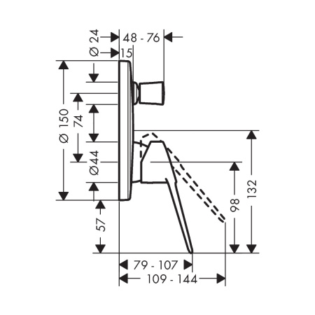 Смеситель скрытого монтажа для ванны/душа Hansgrohe Novus Loop 71345000