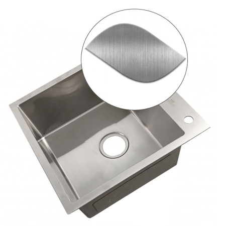 Мойка кухонная WISENT WGS-35050 Сатин (500 х 500 х 220 мм)