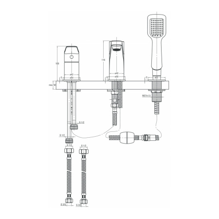 Смеситель на край ванны Deante JASMIN BGJ_013M хром