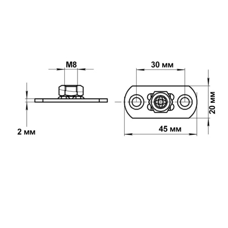 Подпятник малый с гайкой М8 TANERS Подпятник малый с гайкой М8 TANERS