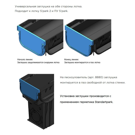 Заглушка универсальная Spark2 с замками (125х72) 3ЛВ-10.14.07-ПП Standartpark