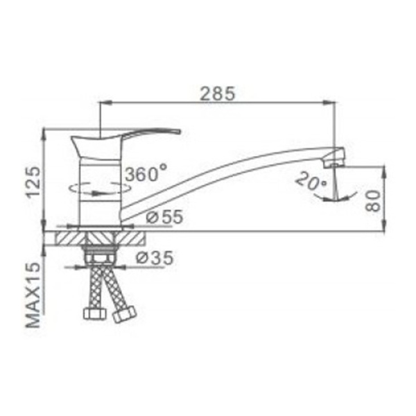 Смеситель для кухонной мойки Frap F4901 хром