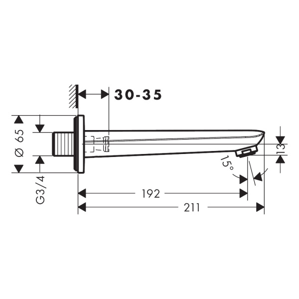 Излив для ванны Hansgrohe Novus 71320000