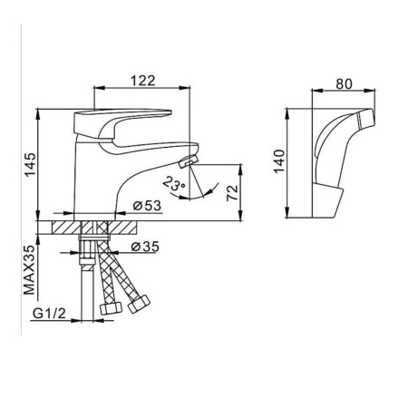 Смеситель для умывальника с гигиеническим душем Frap F1268 хром