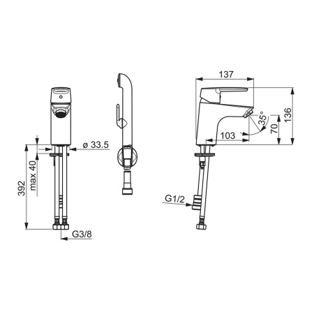 Смеситель для умывальника с гигиеническим душем Oras Saga 3912F