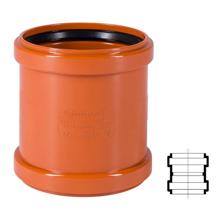 Муфта двухраструбная KGMM 125 мм наружной канализации Ostendorf