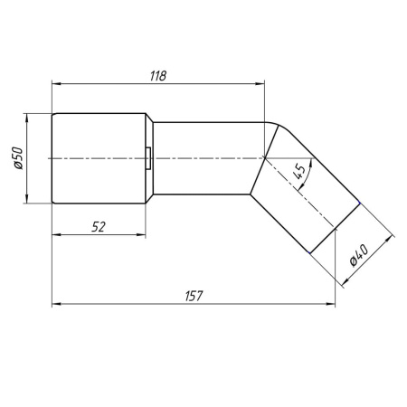 Переходная трубка 45° х 40/50 мм, Ани пласт