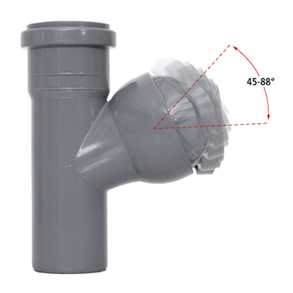 Тройник с плавной регулировкой 45° - 88° DN 50 Airfit