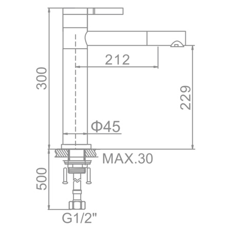 Смеситель для умывальника Ledeme L1152-2 высокий белый хром