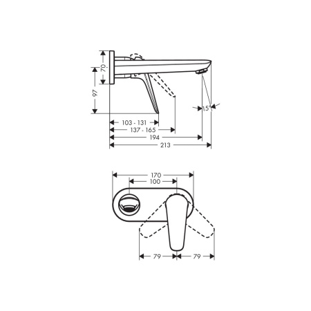 Смеситель для раковины встраиваемый Hansgrohe Novus 71127000 Смеситель для раковины встраиваемый Hansgrohe Novus 71127000