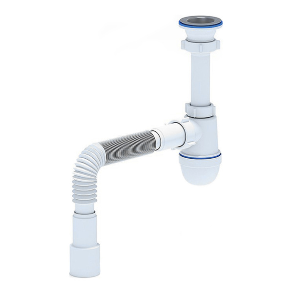 Сифон для умывальника 1 1/2" х 40 с гибкой трубой 40x40/50 Ани Пласт C0115
