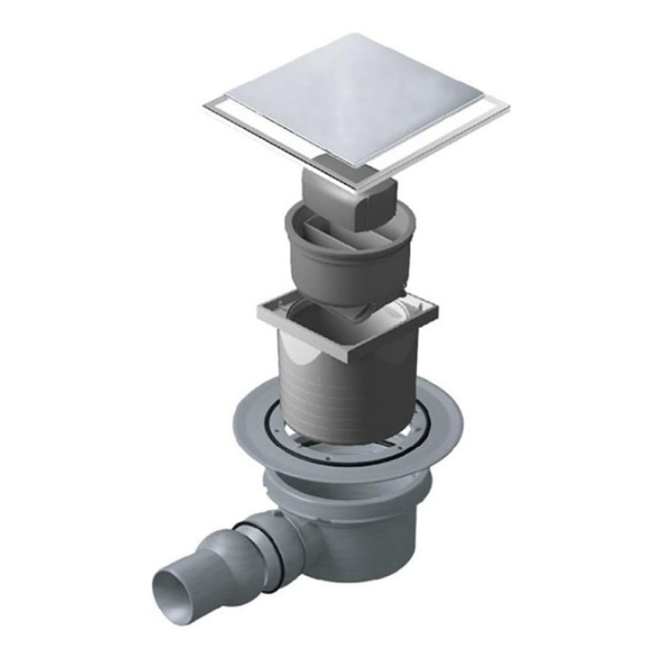 Душевой трап точечный 100 х 100 мм Pestan Confluo Standart PLATE 1 (2 в 1: нерж/под плитку)