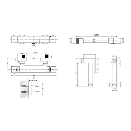Душевая система для гигиенического душа Omnires SYSBIDETTAYCR