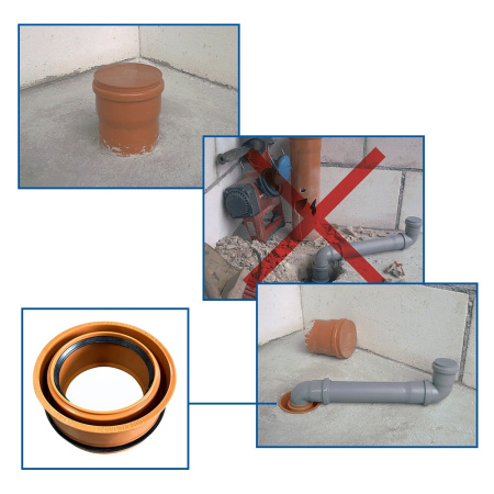 Переходник DN 160/110 мм наружный для срезанной трубы Airfit Переходник DN 160/110 мм наружный для срезанной трубы Airfit