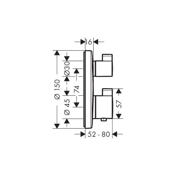 Термостатический смеситель скрытого монтажа для душа Hansgrohe Ecostat S 15757000